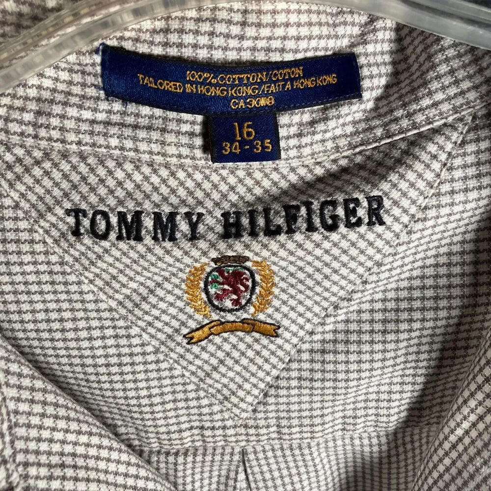 TOMMY HILFIGER Button Down Dress Shirt • (Men's Size 16 / 34-35) • EUC - Picture 2 of 6